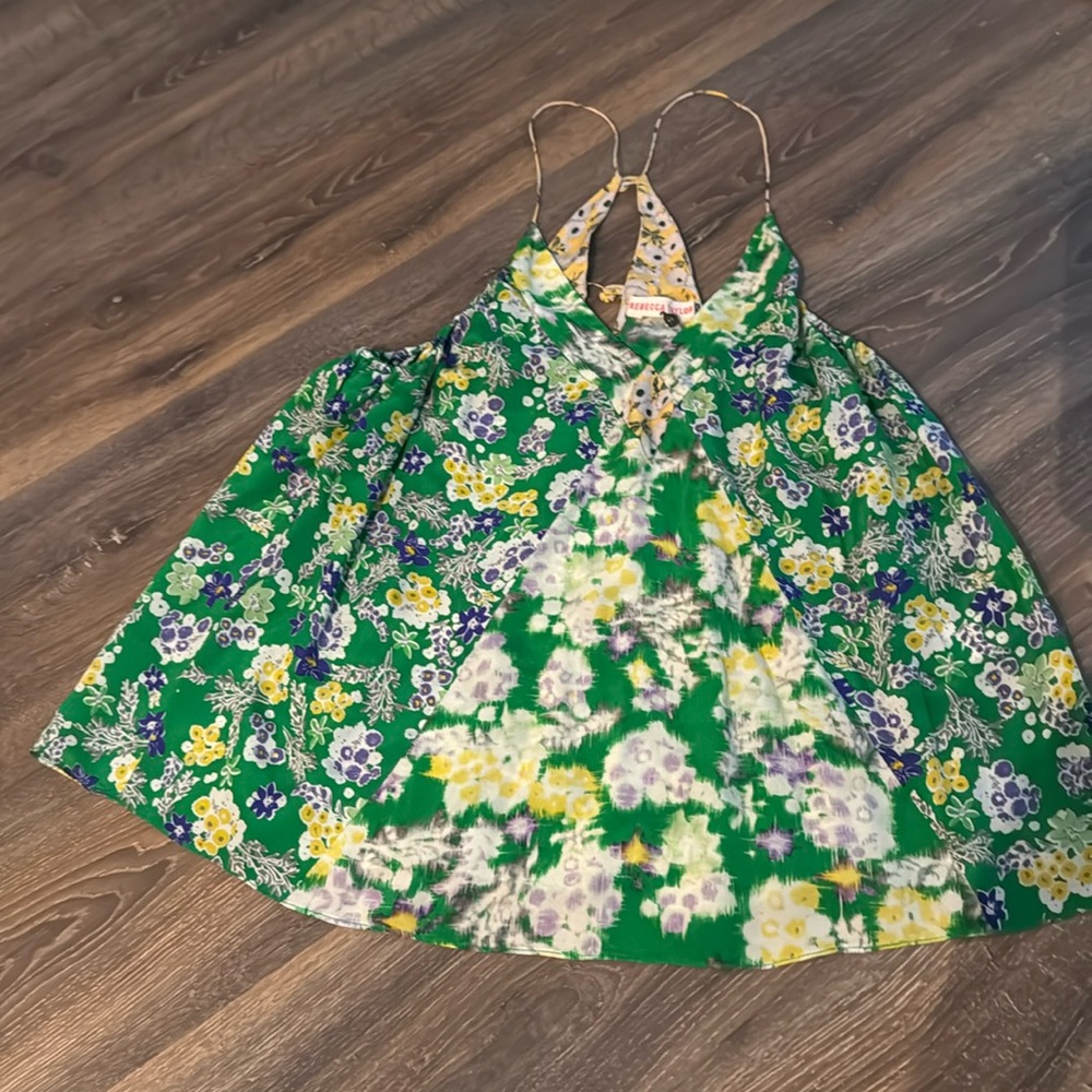 Rebecca Taylor green floral top size 0